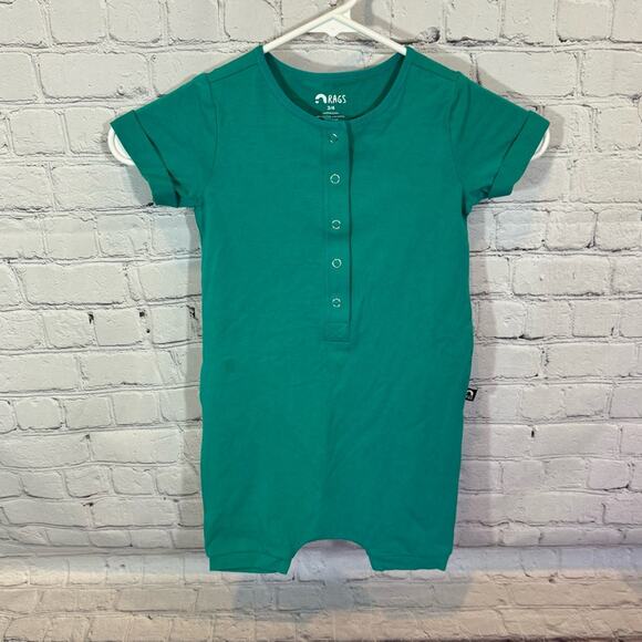 Rags to Raches Teal Green Shortie Romper - Picture 1 of 3